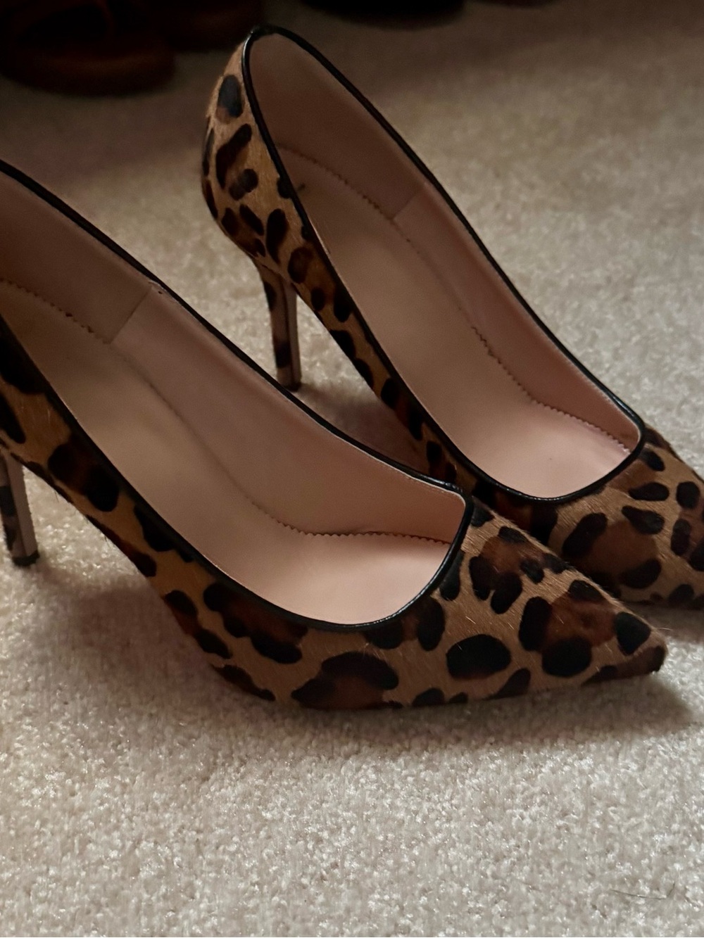J. Crew Leopard Print Pointed Toe Pumps - Brown/Black